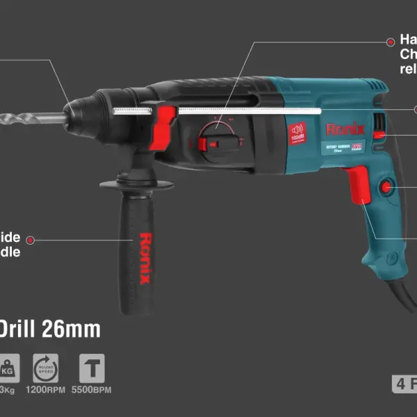 Rotary Hammer 850W-26mm-5500 BPM