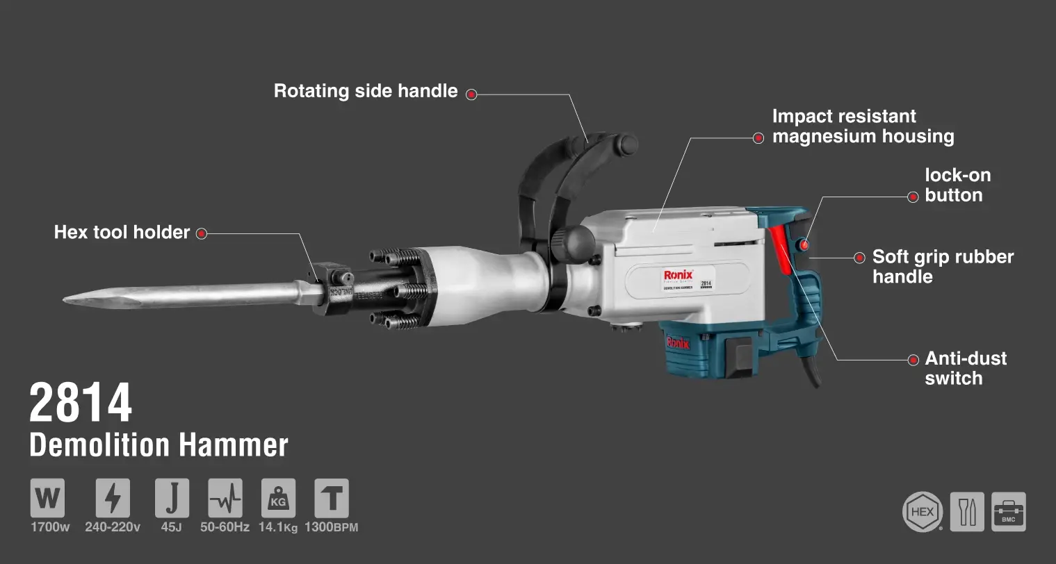 Demolition Hammer 1700W-14.1Kg