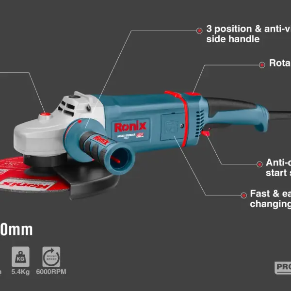 Angle Grinder 2400W-230mm-6000RPM