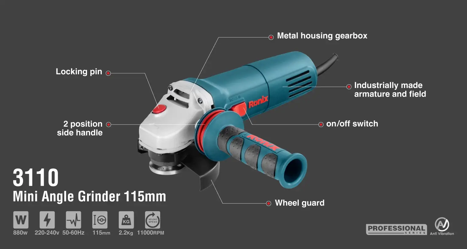 Mini Angle Grinder 880W-115mm