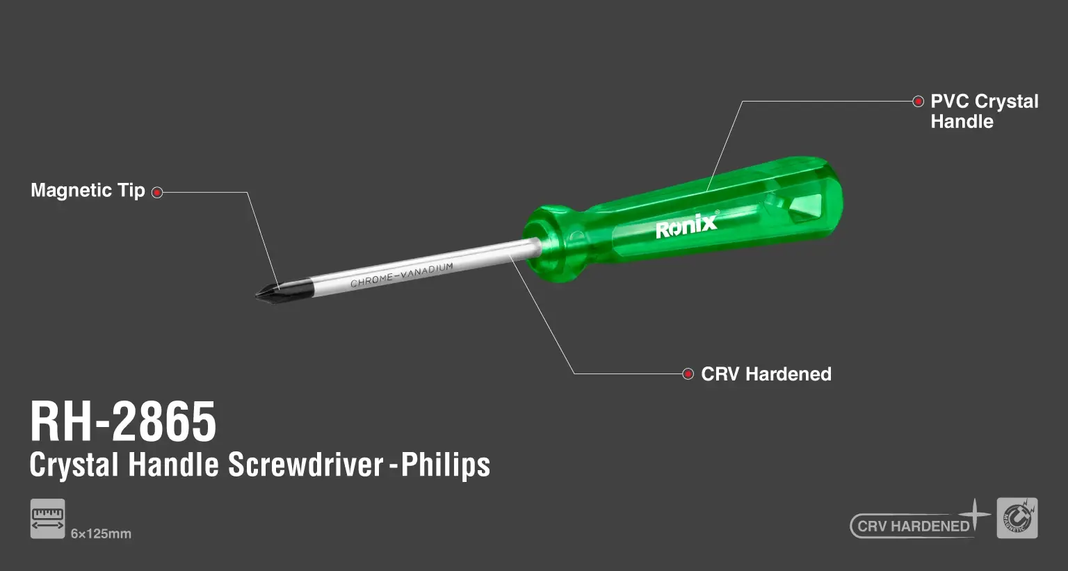 Crystal Phillips Screwdriver 6x125mm
