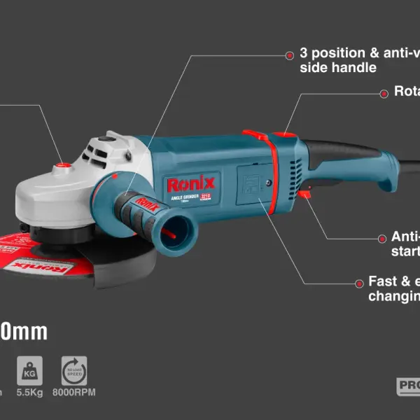 Angle Grinder 2400W-180mm-5.5kg