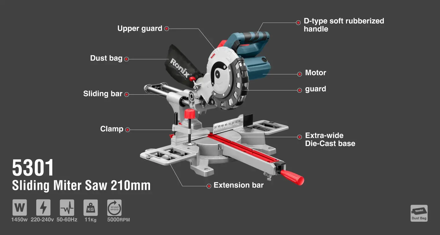 Sliding Miter Saw 1450W-210mm