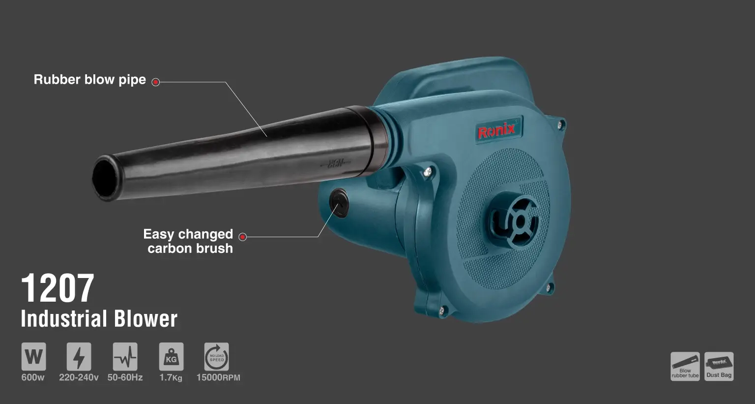 Electric Blower 600W - 15000 RPM