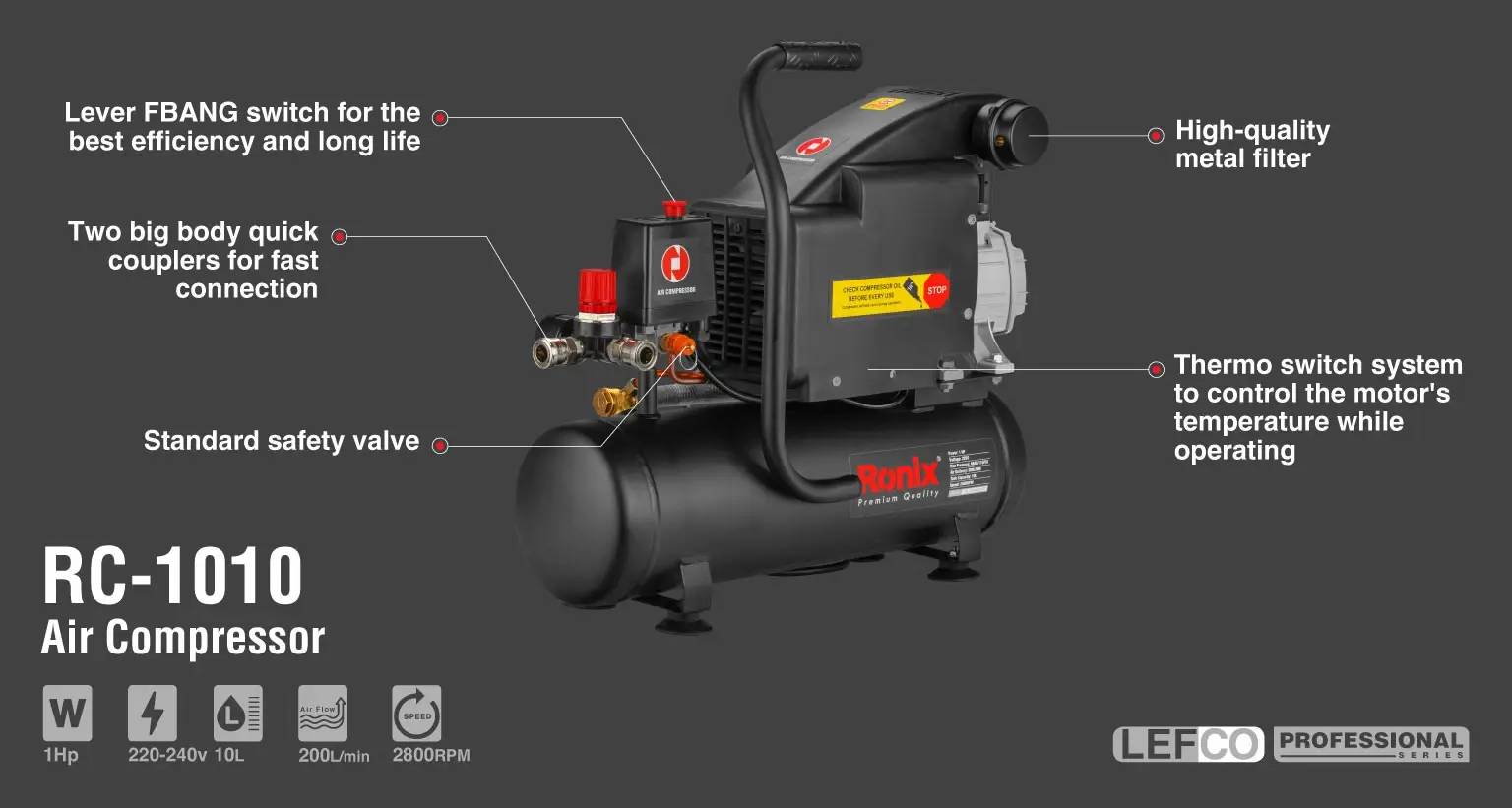 Air Compressor 10L-1120W