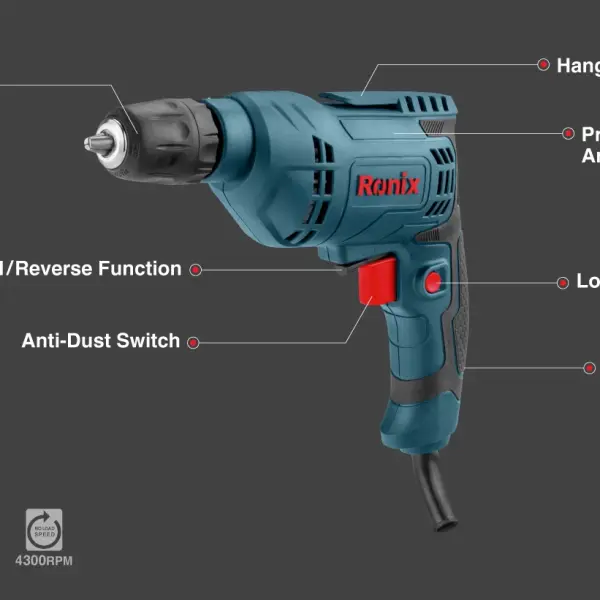 Electric drill 400W-6.5mm-keyless-110V