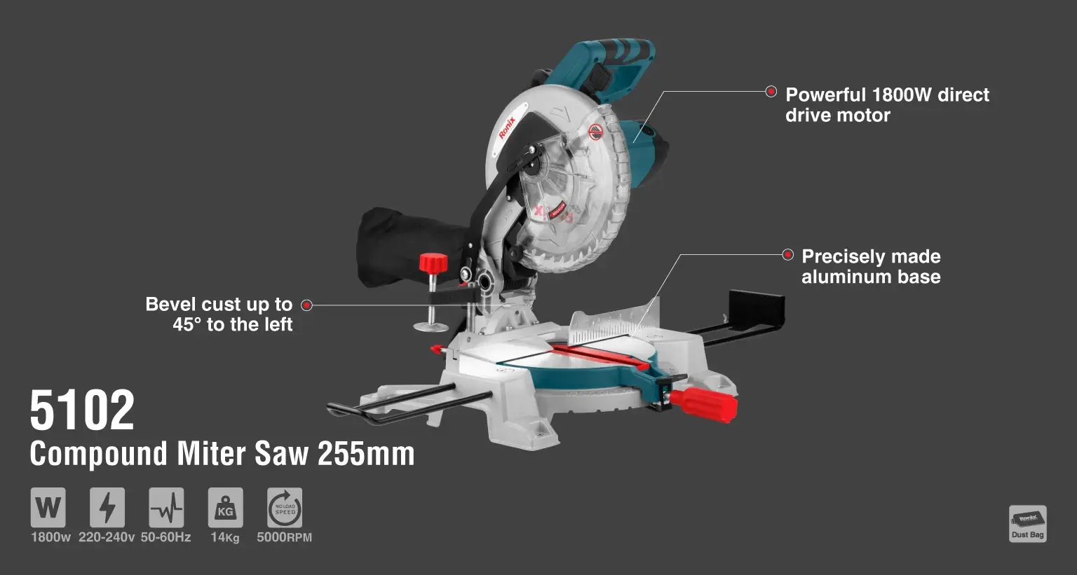 Compound Miter Saw 1800W-225mm