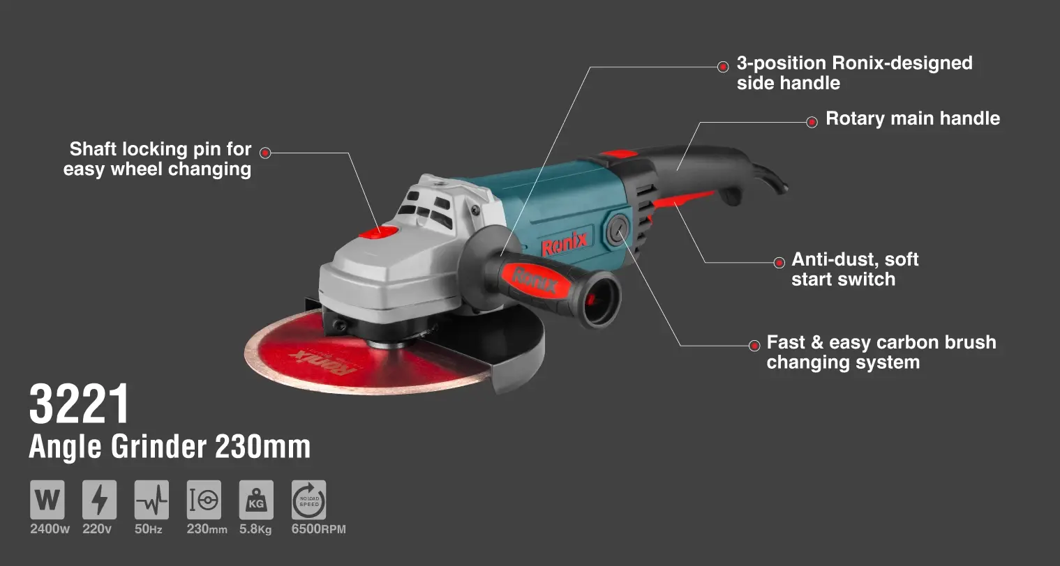Angle Grinder, 2400W, 230mm