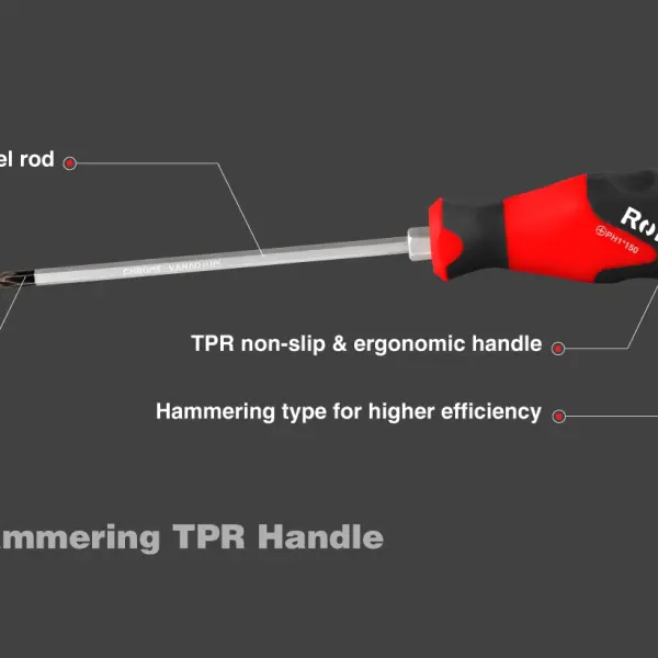 TPR Handle Phillips hammering screwdriver 5x150mm