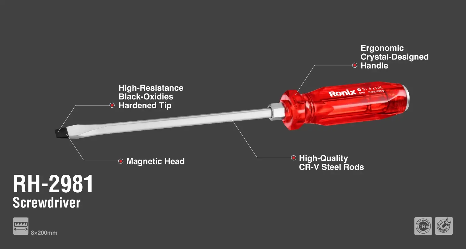 slotted hammering screwdriver 8x200mm