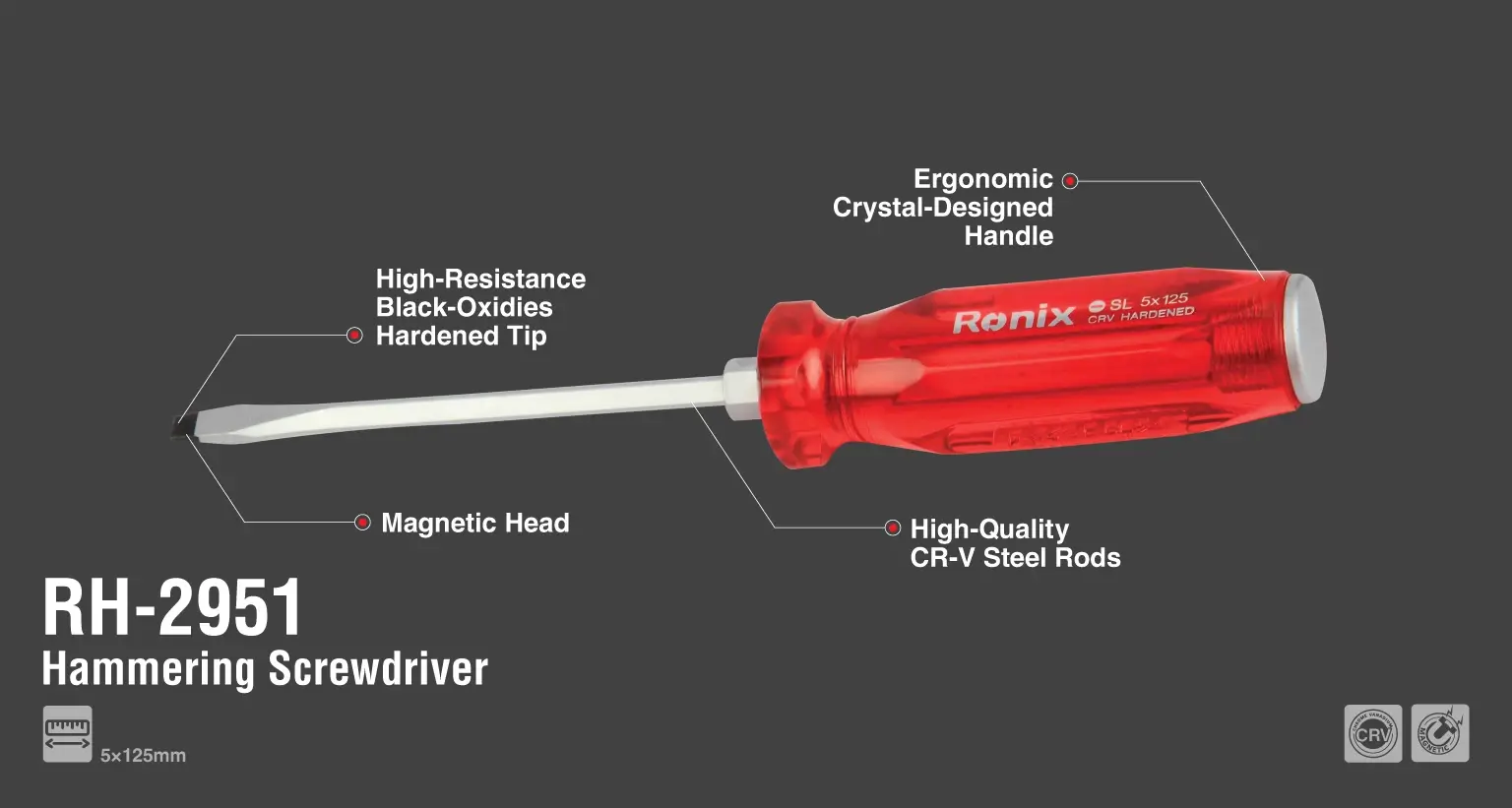 Hammering Screwdriver 5*125mm-Slotted