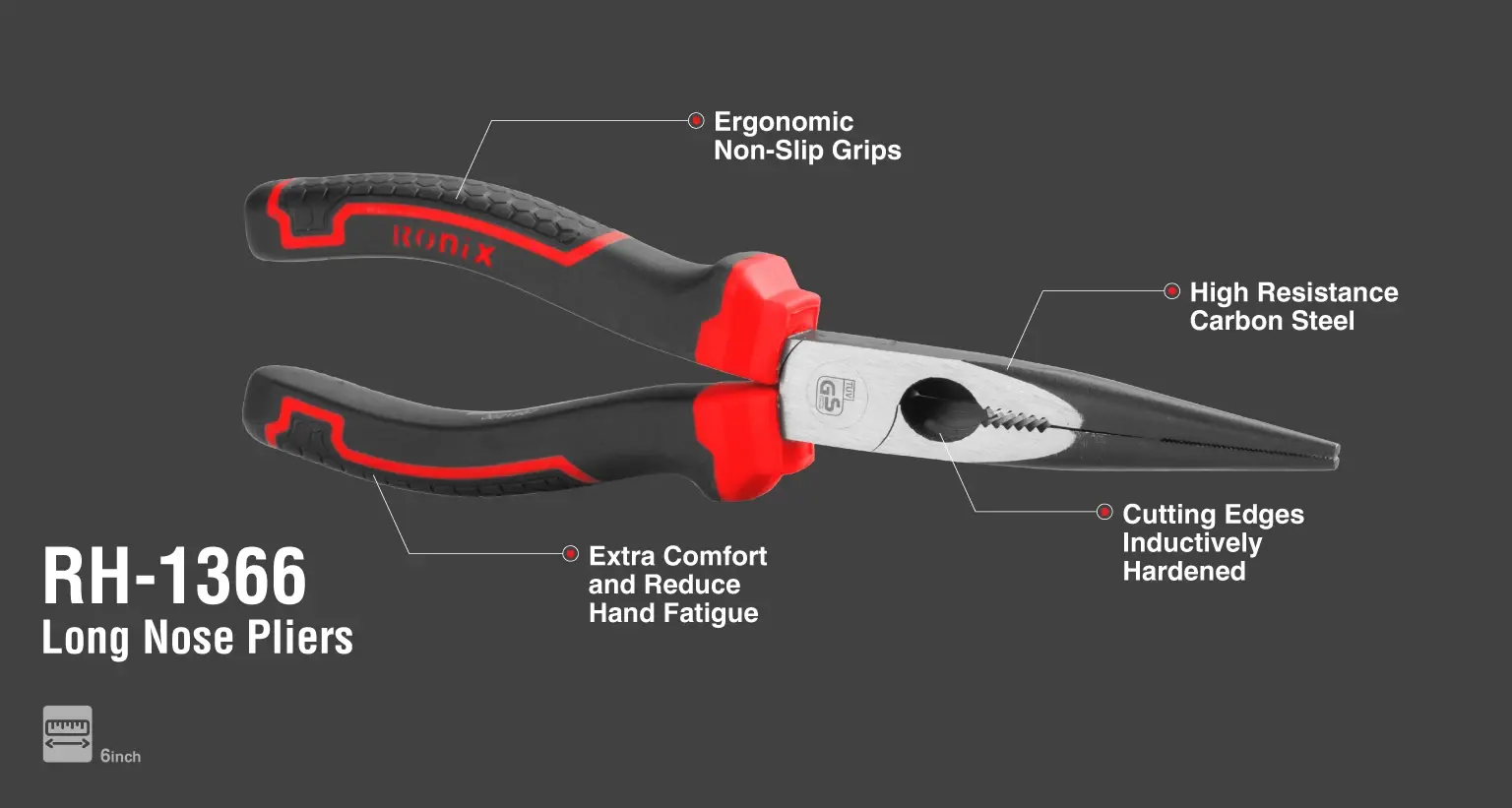 Long Nose Plier 6 Inch-Maxi Series