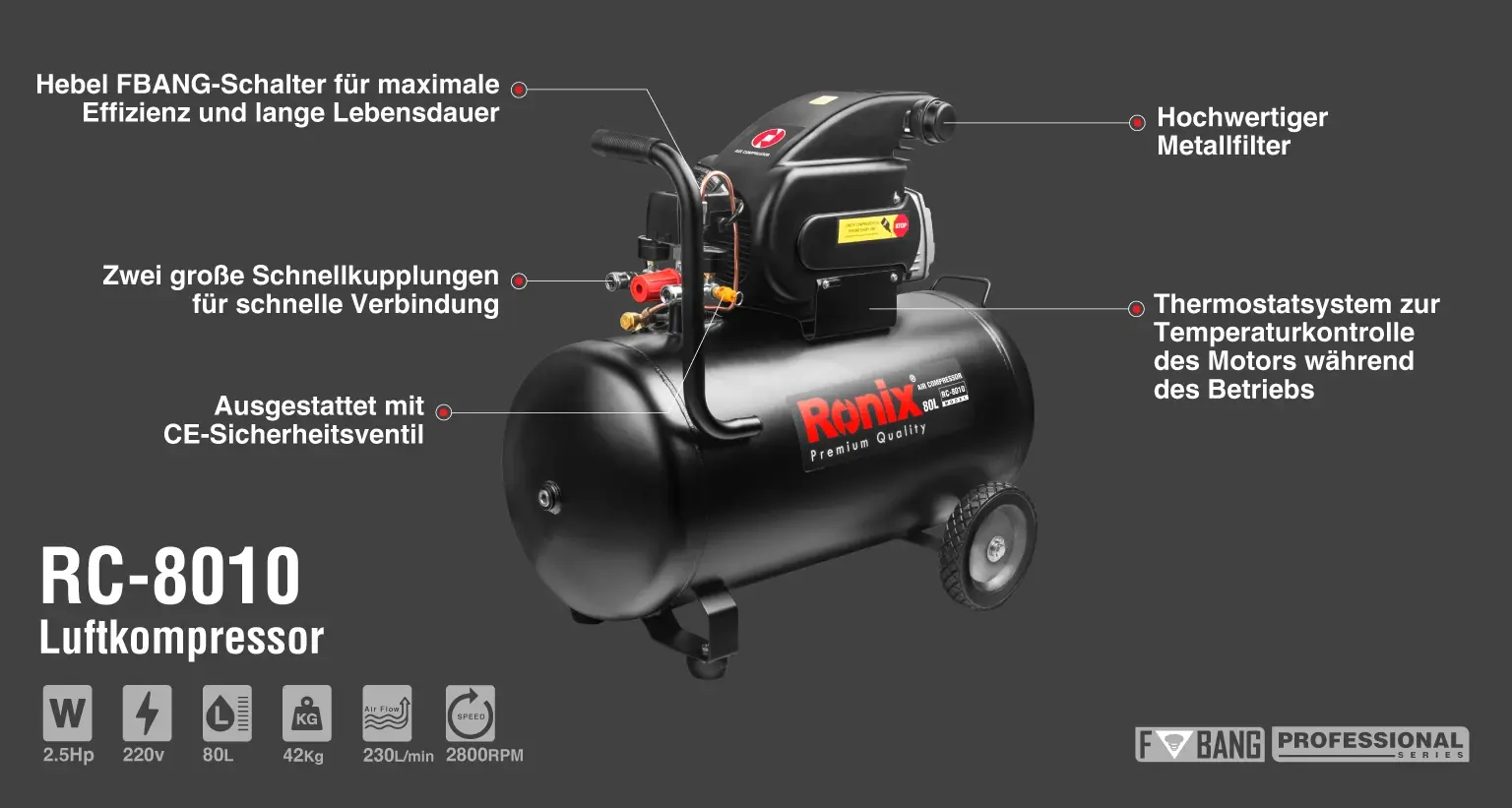 Air Compressor 80L-1860W