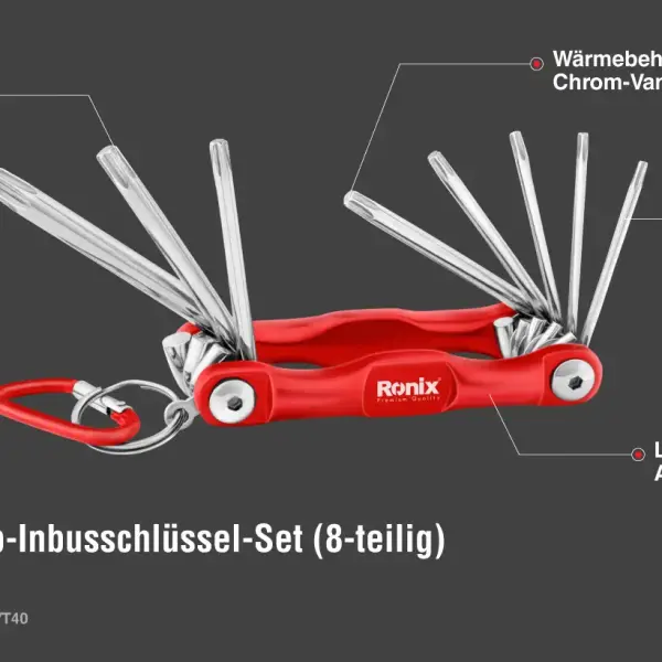 Aluminium Foldable Torx Key Set (8Pcs)