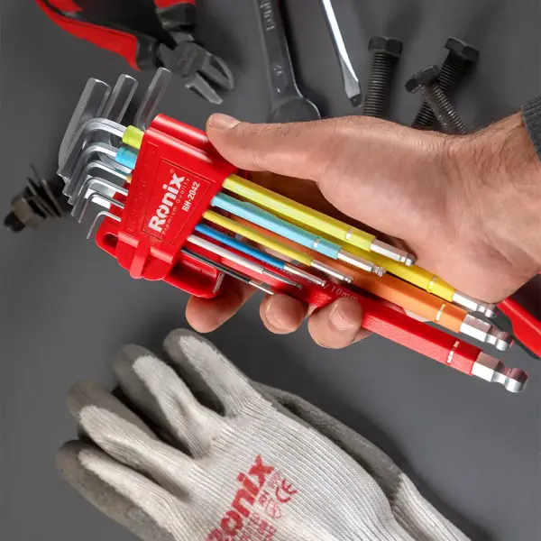 Mult Color Extra Long Arm Ball Key Set (9pcs)